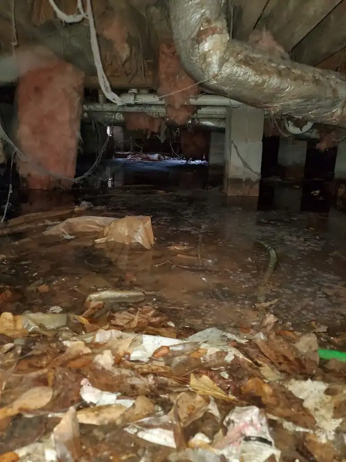 Crawl space flood assessment for Commercial Water Damage Restoration in Potomac Mills